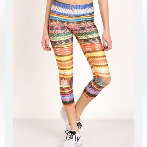 RARE Zara Terez SMALL Colorful Tribal Capri Leggings Every Mother Counts Pants